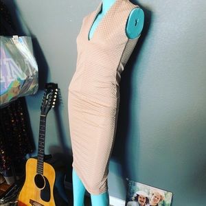 NWOT Zara Blush Pink Sheath dress classy pencil midi sexy! CONTOUR